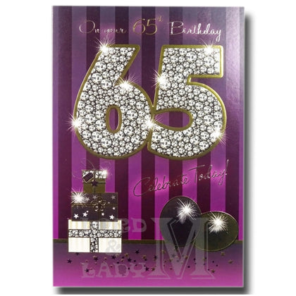 Age 60 Unisex Sparkling Rhinestones Birthday Card