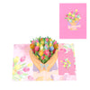 Tulips in Hand 3D Pop Up Greeting Card - Mother's Day Birthday Anniversary