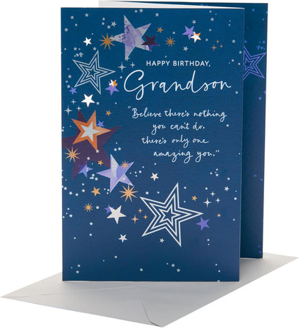 Stars Design Grandson Birthday Card