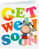 Character with Flower Get Well Soon Card