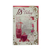 Age 18 Female Pink Dress and Sandals Design Opacity Birthday Card