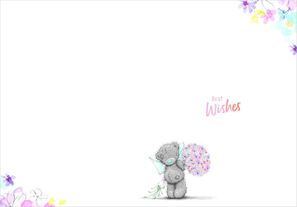 Bear With Bouquet Get Well Soon Card