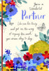 Willow Floral Bouquet Partner Birthday Card