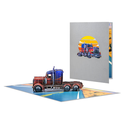 Highway Hero 3D Semi-Truck Pop Up Greeting Card