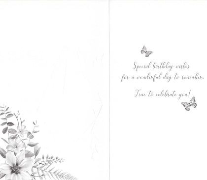 Embellished Basket Of Flowers 85th Birthday Card