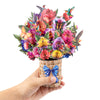Hummingbird Haven Basket of Blooms 3D Pop Up Card - Mother's Day Birthday Wedding Anniversary