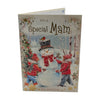 To a Special Mam Snowman Scene with Children Christmas Card