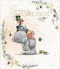 Bear Carrying Gifts On His Back Seasons Greetings Christmas Card
