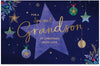 Star Design Grandson Christmas Card