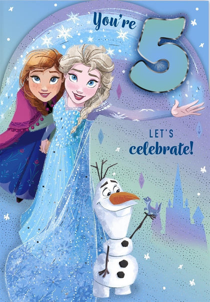 Disney Frozen Elsa Anna Design 5th Birthday Card Activity Inside