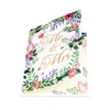 Mr & Mrs with Floral Accents Romantic Pop Up Wedding Congratulations Card