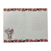 Teddy Holding A Bouquet of Pink Roses 21st Birthday Card