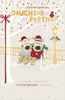 Boofle Couple Sat On Bench Daughter & Partner Christmas Card