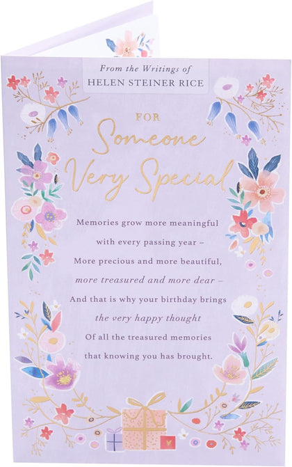 Light Pink Floral Design Someone Very Special Birthday Card