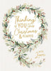 Wreath Design Thinking of You Christmas Card