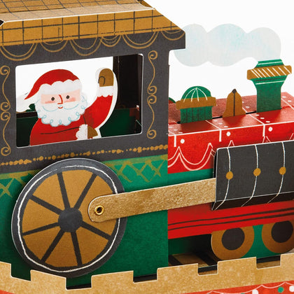 Santa's Polar Express Musical Motion Wheel Pop Up 3D Christmas Card