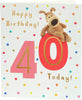 Boofle Cute Design 40th Birthday Card