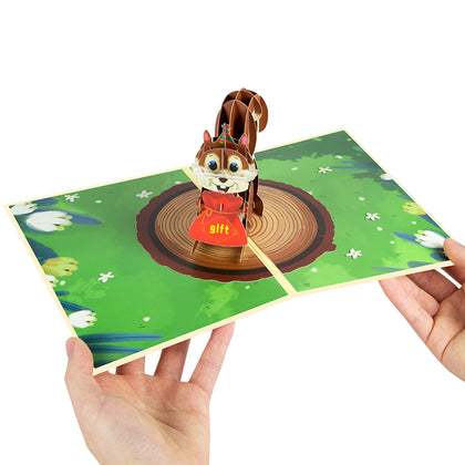 Charming Squirrel Nutty Celebration 3D Pop Up Card