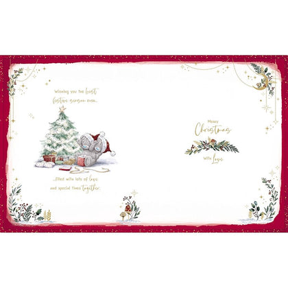 Bear With Sledge And Gifts Beautiful Girlfriend Luxury Handmade Boxed Christmas Card