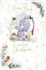 Bear In Santa Hat Baby Boy's First Christmas Card