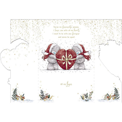 Bears With Heart For One I Love Handmade Luxury Fold-Out Christmas Card