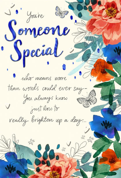 Flowers Butterflies Design Someone Special Birthday Card