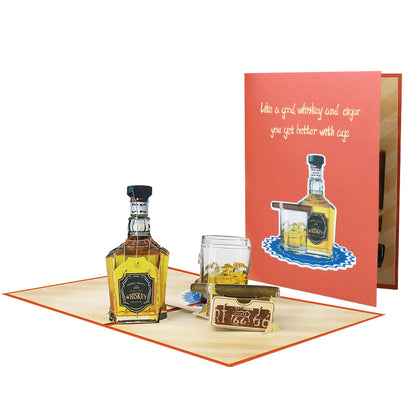 Aged to Perfection 3D Whiskey Pop Up Card