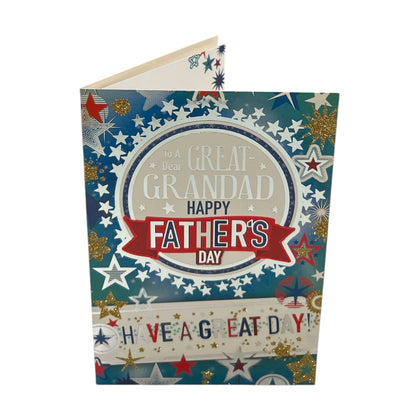 To A Great Grandad Star Burst Design Father's Day Card