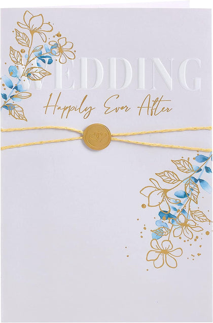 Gold Floral Design Wedding Congratulations Card