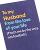 Funny Football Design Husband Birthday Card