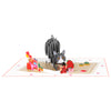 Cat with Red Roses 3D Pop Up Valentine’s Day Card