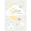 Cloud Moon And Stars Baptism Congratulations Card