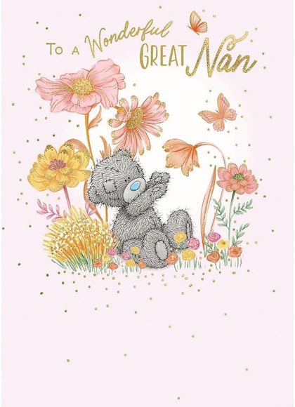 Bear With Wildflowers To Great Nan Mother's Day Card