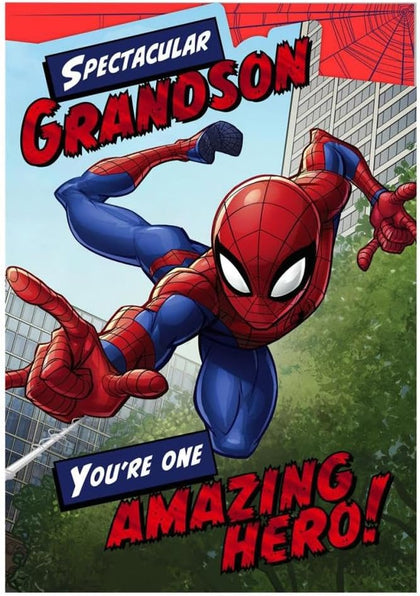 Spectacular Grandson Spiderman Birthday Card