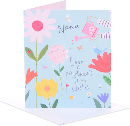 Flowers & Watering Can Design Nana Mother's Day Card