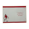 A Man In Red White Soccer Uniform Customized Male Birthday Card