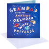 Planets and Lettering Design Grandad Birthday Card