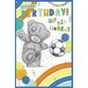 Bear With Football Open Birthday Male Card