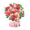 Blushing Blooms Rose Bouquet 3D Pop Up Vase Greeting Card