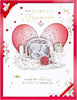 Bears Sat At Table Beautiful Fiancée Luxury Boxed Handmade Valentine's Day Card