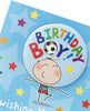 Blue Football Design Birthday Card (Pack of 2) with Badge