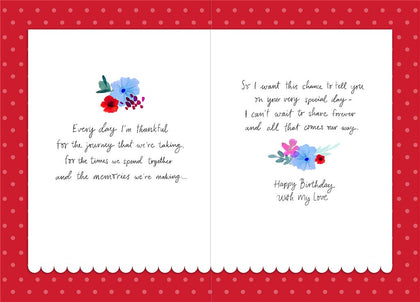 Willow Flral Bouquet Fiancée Birthday Card