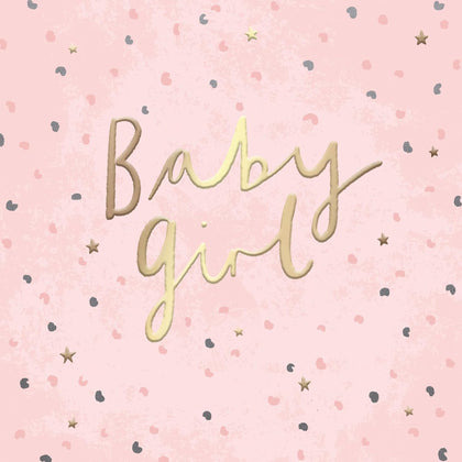 Stunning Luxury Foiled New Baby Girl Birth Congratulations Card