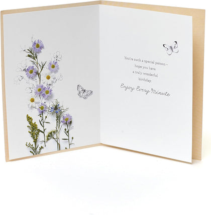 Pansy And Lavender Birthday Enjoy Every Minute Greeting Card