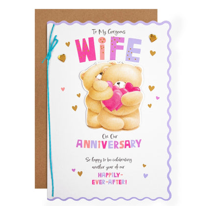 Cute Forever Friends with Hearts Design Wife Anniversary Card