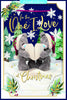 Bears Holding A Paper Heart To The One I Love 3D Christmas Keepsake Card