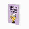 Trophy Design for Carrying This Team Thank You Card