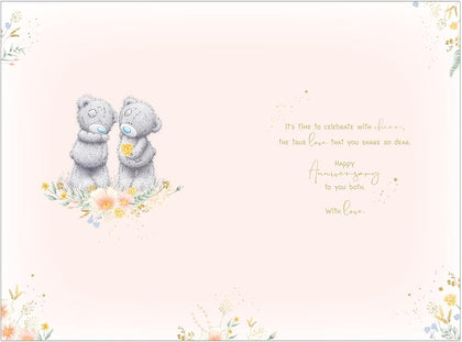 Bears Sharing a Glass of Fizz Son And Daughter In Law Anniversary Card