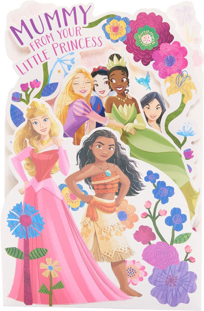 Pop-Up Floral Design Disney Princess Mummy Birthday Card