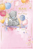 Bear Sat With Balloons and Gift Nan Birthday Card